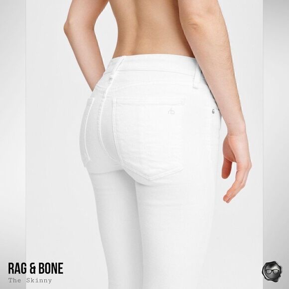 RAG & BONE THE SKINNY - SLIM FIT JEAN IN BRIGHT WHITE NWT STRETCH SUMMER WEEKEND - Picture 5 of 12